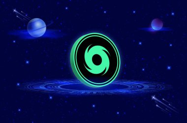 Dijital arkaplanda kripto para birimi logoları var. Kasırga, bozuk para. 3d illüstrasyon.