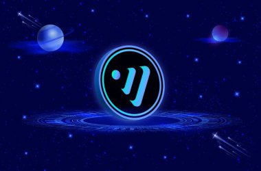 Venüs-xvs dijital arkaplanda bozuk para logosu görüntüsü. 3d illüstrasyon.