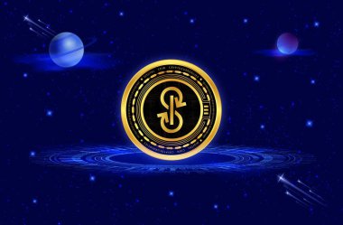 Dijital arka planda özlemle-yfi kripto para birimi logoları. 3d illüstrasyon.