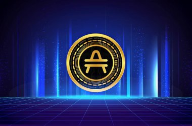 Dijital arkaplanda amfi kripto para birimi resimleri. 3d illüstrasyon.