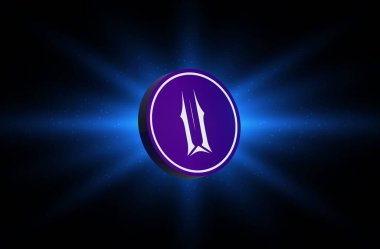 Dijital arkaplanda ilyum-ilv şifreleme logosu çizimleri. 3B çizimler.