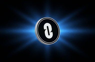 Sayısal arkaplanda sıfır zro para logosu resimleri var. 3d illüstrasyon.