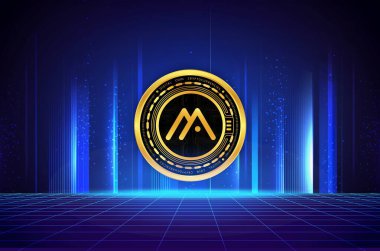  Dijital arkaplanda moca ağ-moca para birimi resimleri. 3d illüstrasyon.