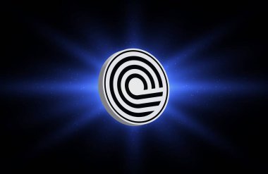 Dijital arkaplanda ondo sanal para birimi görüntüleri. 3d illüstrasyon.