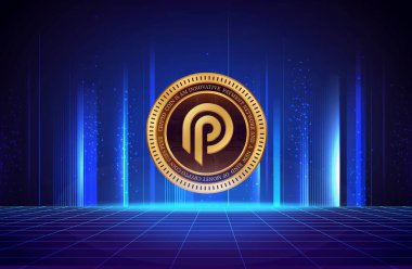 Dijital arkaplanda Pyth network para logosu resmi. 3d illüstrasyon.