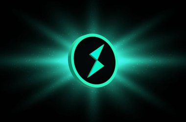 Dijital arkaplanda Thorchain rün kripto para birimi logoları var. 3d illüstrasyon.