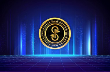 Dijital arka planda özlemle-yfi kripto para birimi logoları. 3d illüstrasyon.