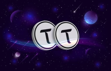 Bitttensor-tao kripto para birimi resimleri. 3 boyutlu illüstrasyon. dijital paralar.