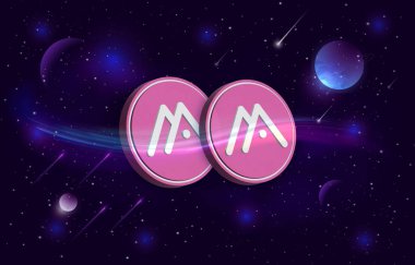  Dijital arkaplanda moca ağ-moca para birimi resimleri. 3d illüstrasyon.