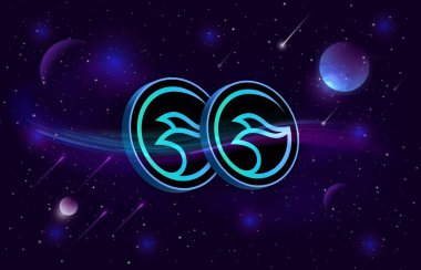 Manta network-manta para şifreli para birimi resmi dijital arkaplanda. 3d illüstrasyon.