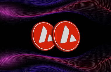 Dijital arkaplanda çığ-avax sanal para birimi görüntüsü. 3d illüstrasyon.