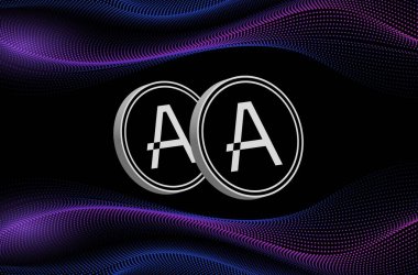 Dijital arkaplanda aleo sanal para birimi resimleri. 3d illüstrasyon