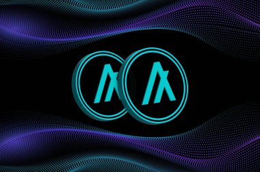 Dijital arkaplanda Algorand-Algo şifreli para birimi resimleri. 3d illüstrasyon.