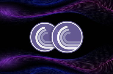 bittorrent-bttc sanal para birimi resmi dijital arkaplanda. 3d illüstrasyon.