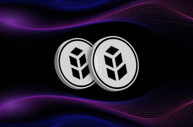 Sayısal arkaplanda bancor-bnt sanal para birimi resmi. 3d illüstrasyon.