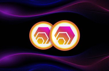 dijital arkaplanda sanal para birimi görüntüleri var. 3d illüstrasyon.