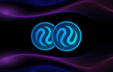 Dijital arkaplanda enjektif protokol-inj kripto para birimi resimleri. 3d illüstrasyon.