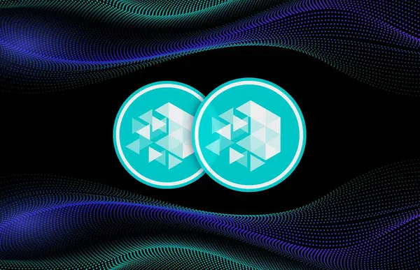 iotex-iotx dijital arkaplanda sanal para birimi resimleri. 3d illüstrasyon.