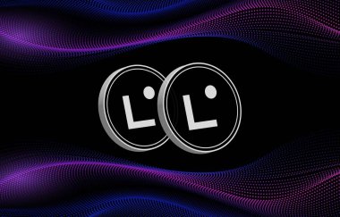 Dijital arkaplanda linea sanal para birimi görüntüsü. 3B çizimler.