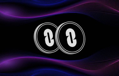 Sayısal arkaplanda sıfır zro para logosu resimleri var. 3d illüstrasyon.