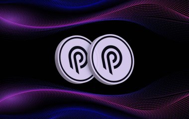 Dijital arkaplanda Pyth network para logosu resmi. 3d illüstrasyon.