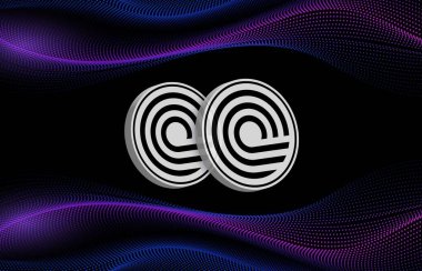 Dijital arkaplanda ondo sanal para birimi görüntüleri. 3d illüstrasyon.