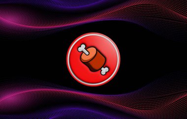 Dijital arkaplanda Shibaswap-bone para logosu resmi. 3d illüstrasyon.