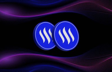 Dijital arkaplanda sanal para birimi görüntüleri var. 3d illüstrasyon.