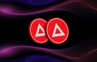 Dijital arkaplanda xai kripto para birimi resimleri. 3d illüstrasyon.