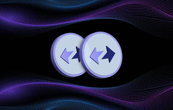 Dijital arkaplanda zksync-zk şifreli para birimi. 3B çizimler.