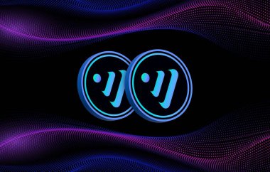 Venüs-xvs dijital arkaplanda bozuk para logosu görüntüsü. 3d illüstrasyon.