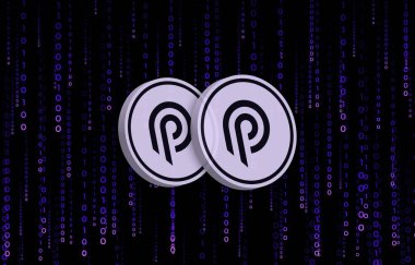 Dijital arkaplanda Pyth network para logosu resmi. 3d illüstrasyon.