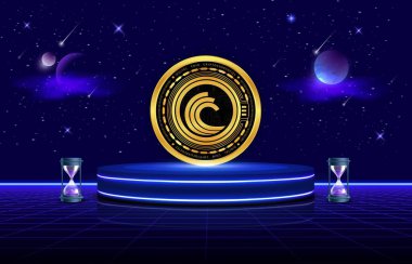 bittorrent-bttc sanal para birimi resmi dijital arkaplanda. 3d illüstrasyon.