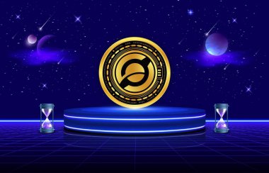 dijital arkaplanda yatay-zen şifreleme resimleri. 3d illüstrasyon.