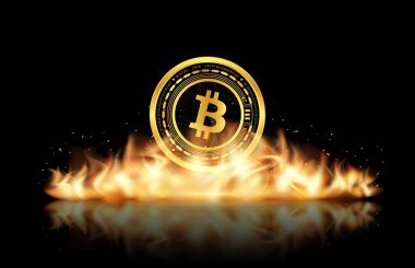 Dijital arkaplandaki bitcoin-btc logosunun görüntüleri. 3d illüstrasyon.