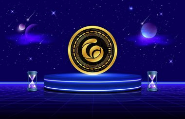 Radyo Kaka-Raca şifreleme para birimi görüntüleri. 3 boyutlu illüstrasyon. dijital paralar.