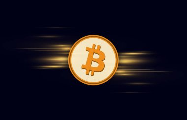 Dijital arkaplandaki bitcoin-btc logosunun görüntüleri. 3d illüstrasyon.