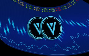 dijital arkaplanda verge-xvg sanal para birimi resmi. 3d illüstrasyon.
