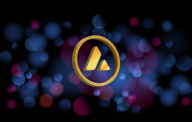 Dijital arkaplanda çığ-avax sanal para birimi görüntüsü. 3d illüstrasyon.