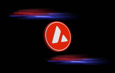 Dijital arkaplanda çığ-avax sanal para birimi görüntüsü. 3d illüstrasyon.