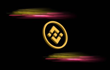 dijital arkaplanda binance-bnb sanal para birimi resmi. 3d illüstrasyon.