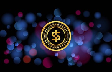 Soyut arkaplanda paxos-usdp şifreli para birimi çizimleri. 3d illüstrasyon.