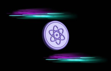 Dijital arkaplanda proton-xpr kripto para birimi resimleri. 3d illüstrasyon.