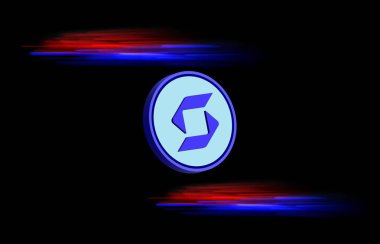 Dijital arkaplanda sanal para birimi görüntüleri var. 3d illüstrasyon.