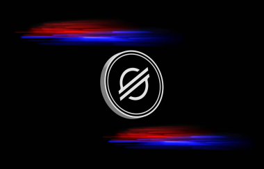 Dijital arkaplanda yıldız-xlm şifreli para birimi resimleri. 3d illüstrasyon.