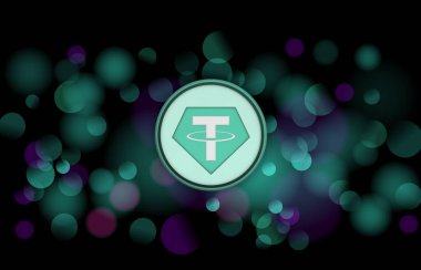 Dijital arkaplanda sanal para birimi resimleri var. 3d illüstrasyon.