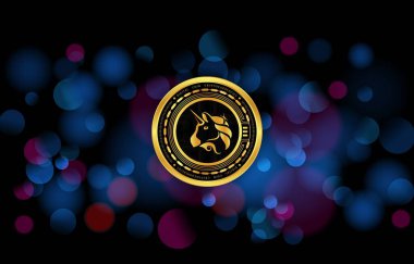 Uniswap-uni kripto para birimi görüntüleri. 3 boyutlu illüstrasyon. dijital paralar.