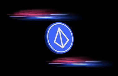 Dijital arkaplanda Loopring-lrc şifreli para birimi logoları. 3d illüstrasyon.