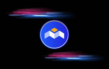 Dijital arkaplanda mbox sanal para birimi resimleri. 3d illüstrasyon