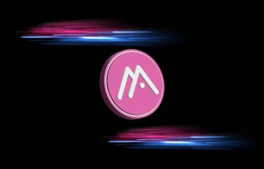  Dijital arkaplanda moca ağ-moca para birimi resimleri. 3d illüstrasyon.